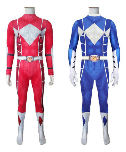 Traje De Cosplay Mighty Morphin Power Rangers , Niños/adulto