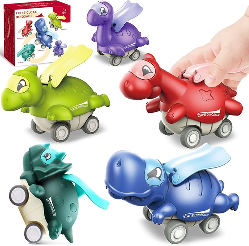 Dinosaur Car Press And Go Juguetes Para Niños Pequeño...