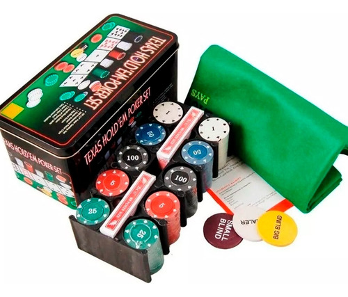Set De Poker Texas Hold´em 200 Fichas Set Caja