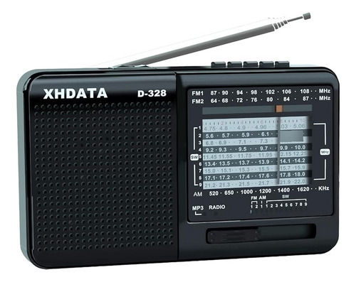 Radio Portátil Multibanda Am Fm D-328 Con Reproductor Mp3