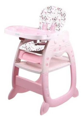 Silla De Comer Para Bebe Convertible 3 En 1 Mesa Escritorio Color rosado azul beige