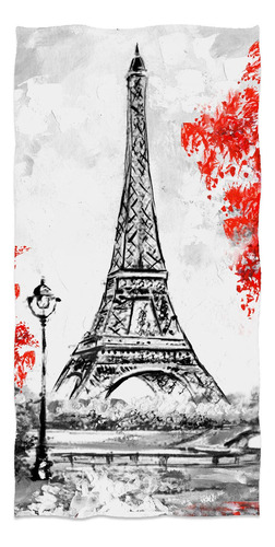 Torre Eiffel Toalla Mano Pintura Al Oleo Francia Paris Cara