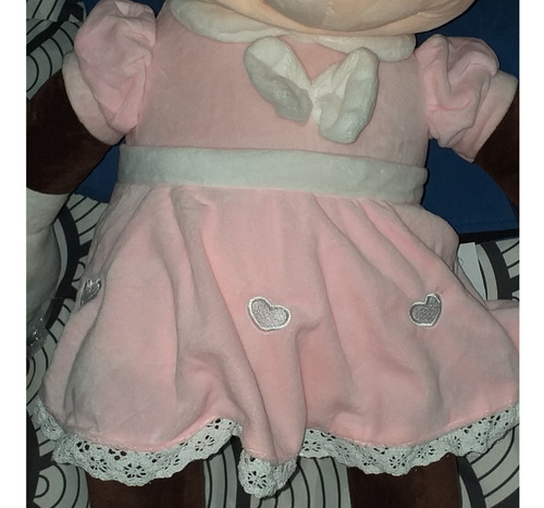 Minnie Peluche 80 Cm Color Rosada Y Una Pequeña Fucsia 25cm