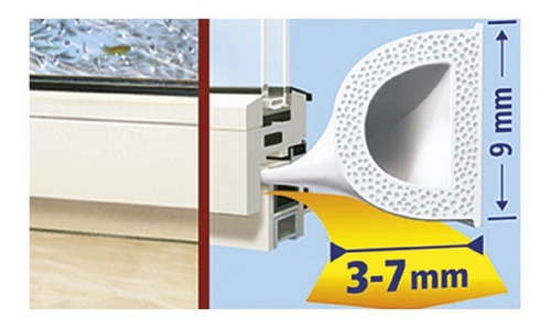 Imagen 4 de 8 de Burlete Adhes Tesa Moll D-profile- Blanco 6m. Stop Chiflete