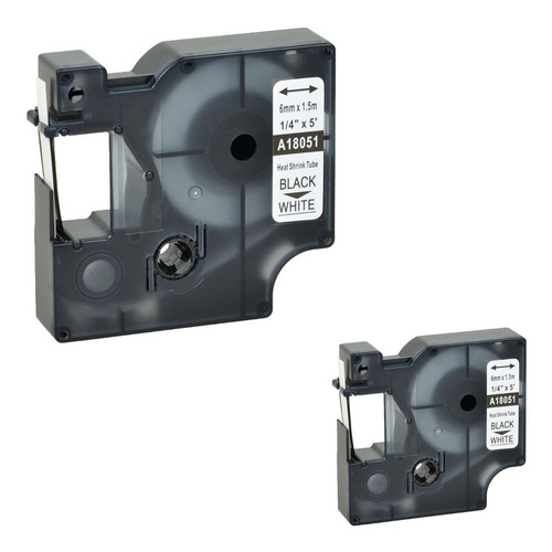 Imagem 2 de 3 de *fita Compatível Dymo Termoretrátil 06mm Ribbon Pr/br 18051