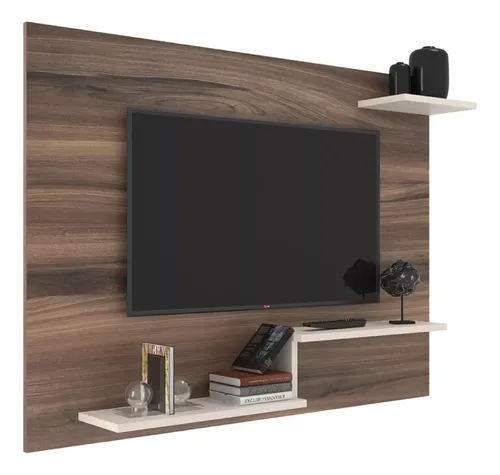comprar Panel Para Televisor - Rack Tv De Pared - Milenio - Modelo: Denver - Color: Nogueira\u002Foff White