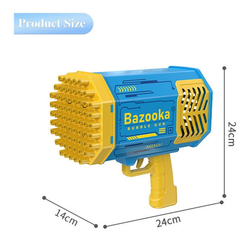 Imagen 3 de 8 de Bubble Gun 69 Agujeros Rainbow Rocket Boom Para Niños Ilumin