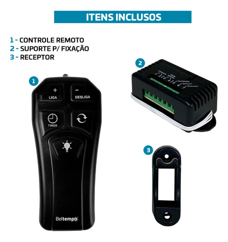 Controle Remoto Para Ventilador De Teto E Lâmpada BT-600 Beltempo Compatível Com Alexa