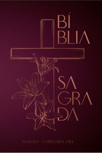 Livro Bíblia Acf, Soft Touch, Capa Dura, Cruz Floral, Leitu