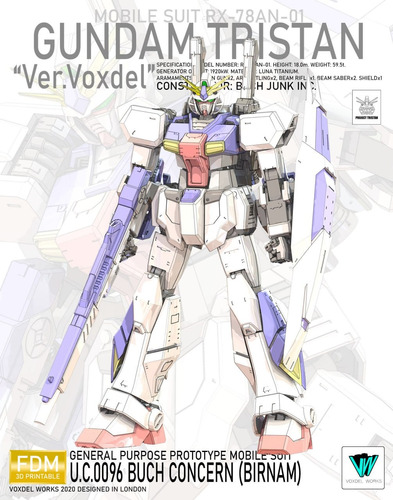 Archivo Stl Impresión 3d - Gundam Rx-78an-01 Tristan
