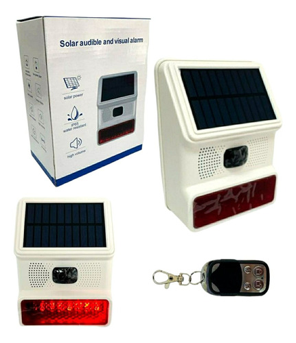 Alarma Sirena Con Baliza Solar New Grade Con Control Remoto