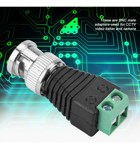 10x Conectores Bnc Macho Con Terminal Verde Cctv