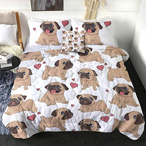 Juego De Confortador Puppy Pug Niños Estampado De Perr...