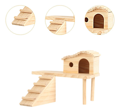 Plataforma Hamster Com Escada Cabana Casa De Estilo B