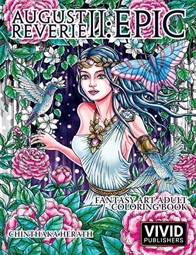 August Reverie 2 Epic  Fantasy Art Adult Coloring Book (volu