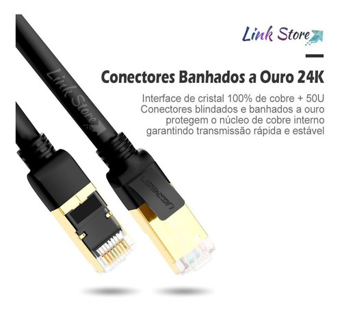 Cabo De Rede Cat7 Rj45 Patch Cord Gigabit - Ugreen Deluxe 2m