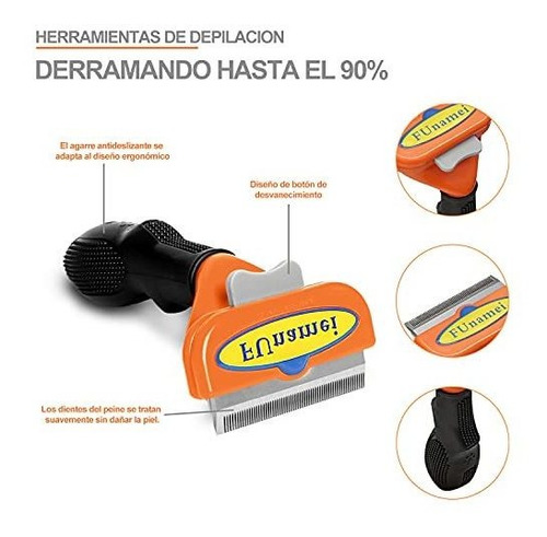 Imagen 4 de 9 de Kamysen Cepillo Deslanador Para Perros Y Gatos +guante