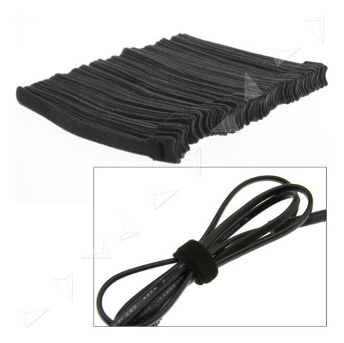 100 Piezas Reutilizables Gancho Loop Cable Lazos Sujetador
