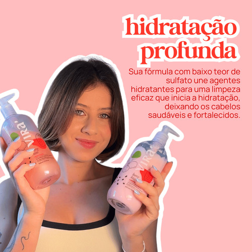 Shampoo Hidratação Berry Kiss 300ml Cabelos Hidratados Macios Brilho Nutrição Fragrância Doce Sem Sal Parabenos Vegano Limpeza Suave Para Todos Os Tipos De Cabelo