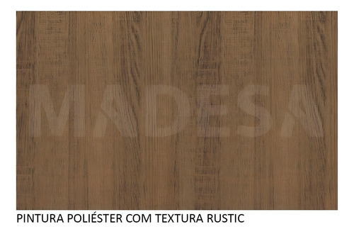 Guarda-roupa Madesa Dallas Plus 2 Port Correr Espelho C Pés Cor Rustic