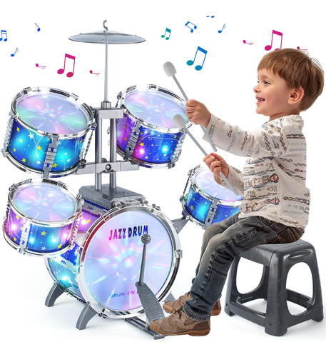 Juego De Batería Niños Pequeños Azul Navidad