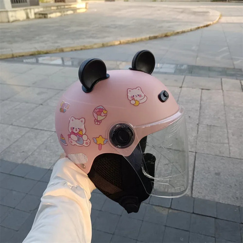 Casco De Coche Eléctrico Para Niños Abs 1-5 Años 3c...