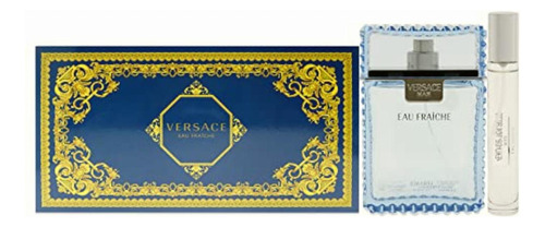 Versace Man Eau Fraiche For Men 3 Piece Gift Set With Eau De