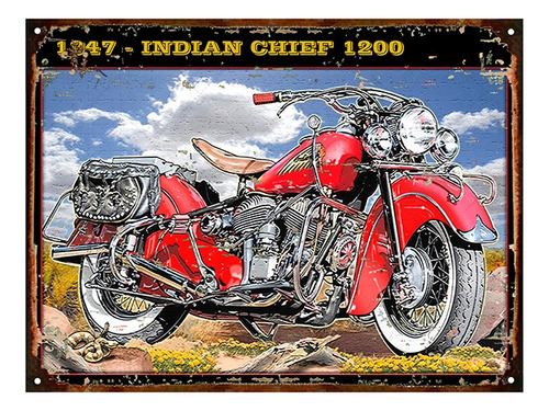 Cartel De Chapa Publicidad Antigua Indian Chief 1947 L275