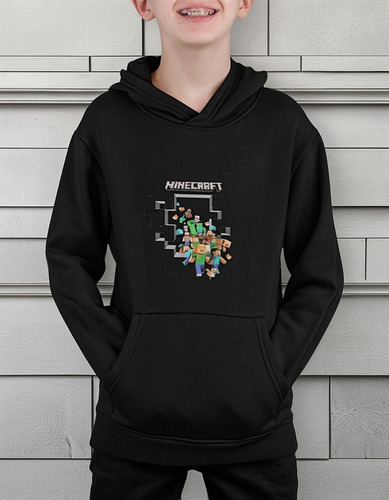 Poleron Niño Minecraft Game Videojuego Algodon Estampado Inv