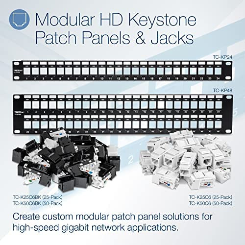 Trendnet 48 Puertos En Blanco Keystone 2u Hd Patch Panel, Tc