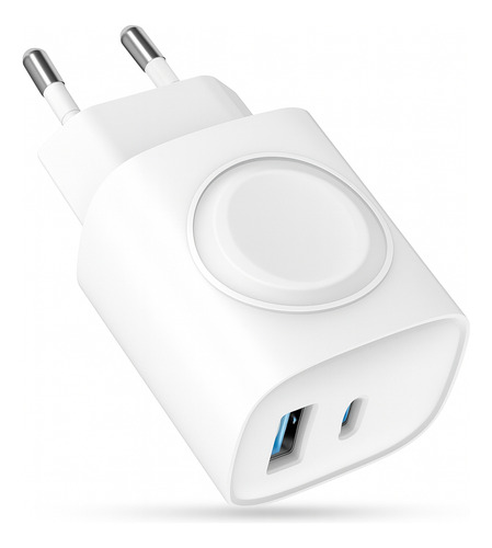 Carregador Universal Turbo 2 Em 1 Com Indução Branco Tipo C