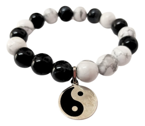 Pulseras De Yin Yang - Yoliztli Artesanal Color Negro Diámetro 20 Cm Largo 20 Cm