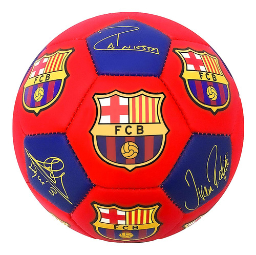 Balón De Fútbol Barcelona T2 Con Licencia Y Jugadores Signat