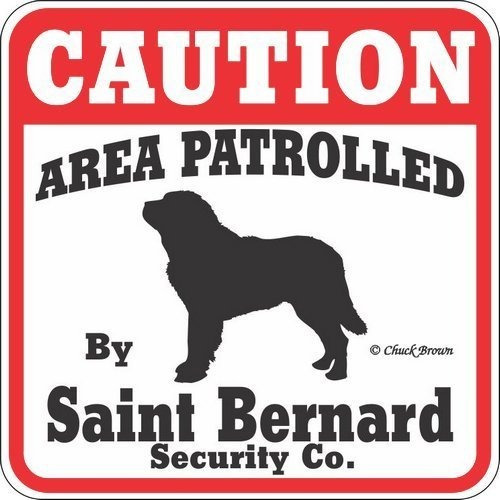 Perro Yard Sign  Precaución Zona Patrullada Por San Bernardo