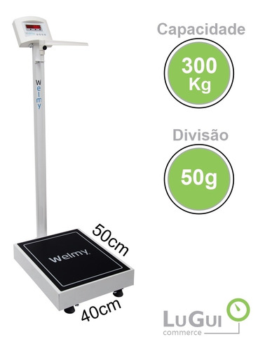 Imagem 2 de 4 de Balança Eletronica P Obeso 300kg W300 A Welmy