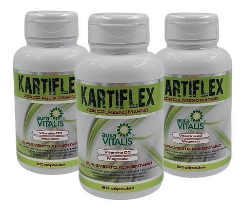 Kartiflex  Pack 3 Frascos 60 Cáps C/u Articulaciones