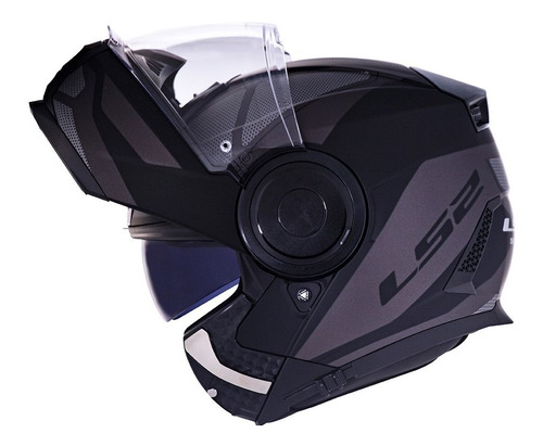 Capacete Ls2 Scope Ff902 Mask Preto Cinza Escamoteável