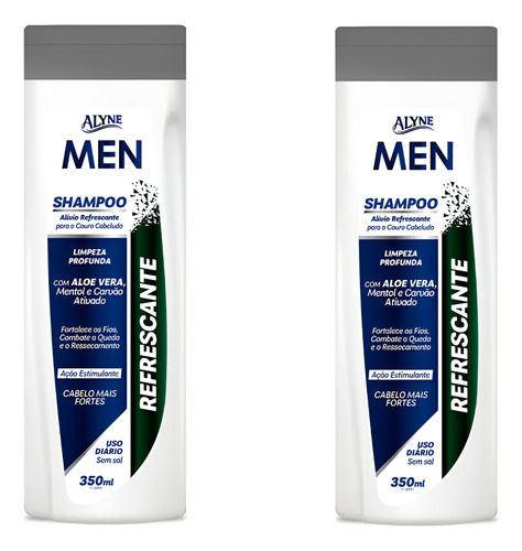 Shampoo Alyne Men Refrescante 350ml C/2 Unidades