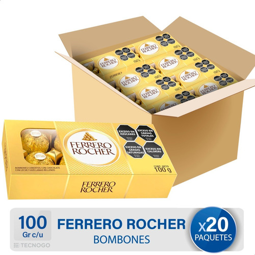 Caja Ferrero Rocher Bombones Chocolate Avellana Dulce Pack