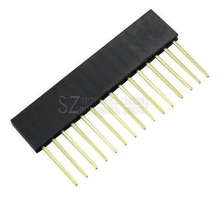 Barra De 15 Pinos Conector Fêmea Empilhável Arduino