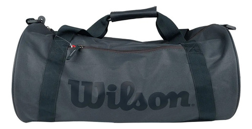 Maleta Deportiva Wilson Poliest Gris Original. Gris Oscuro Lisa