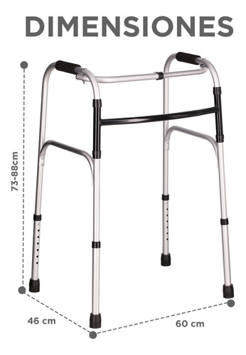 Kit Andadera Ortopedica Asiento Desmontable Baston 4 Apoyos