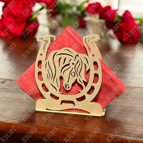 Paquete 30 Piezas Servilleteros Herraduras Vaqueros Mdf Caballo Mod34