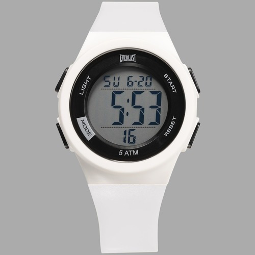 Relógio Digital Masculino Everlast Branco A Prova D'água 50m