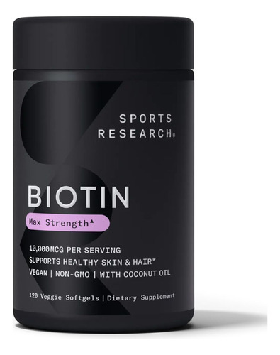 Sports Research Biotin Biotina Cabello Uñas Piel 10000 Mcg
