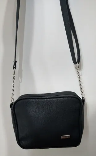 Cartera Mujer Bandolera Eco Cuero Cl sica Negra Con Cadena
