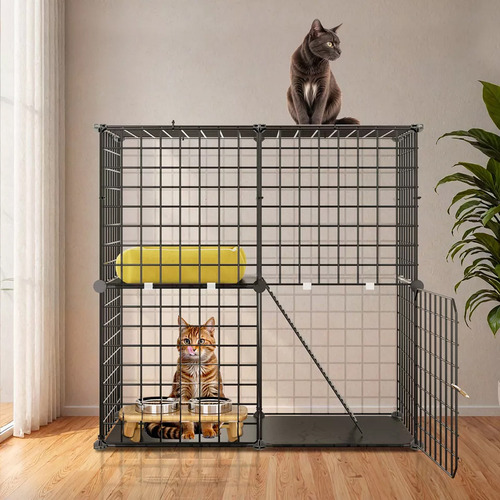 Jaula Corral Armable De 2 Niveles Para Mascotas Pequeñas
