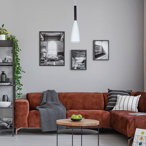 Imagen 3 de 5 de Lampara Colgante Tall Kitrino Aluminio Y Madera Leuk E27