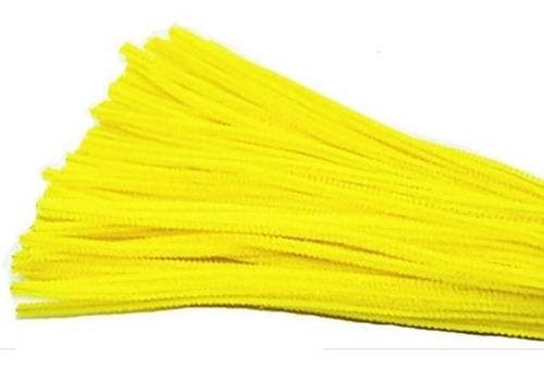 10 Limpia Pipas Hilos De Chenille Color Amarillo