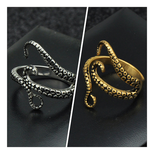 Anillos Góticos Con Forma De Pulpo Dividido En Forma De Pulp